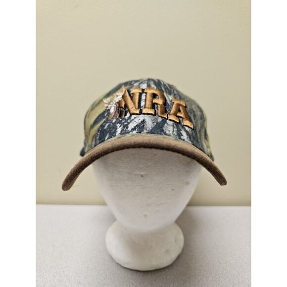 NRA Deer Hat Cap Strap Back Brown Camo Camouflage Hunting - Picture 6 of 8